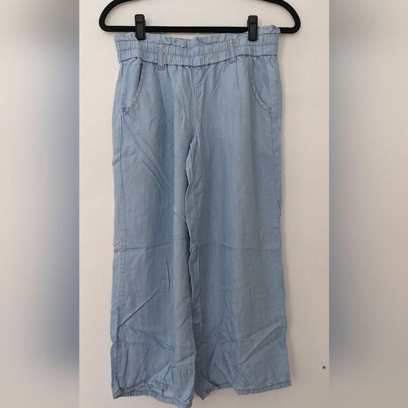 Candie's Pants - Candies Paper Bag Waist Cropped Wide Leg Pants Chambray, Juniors  Size S